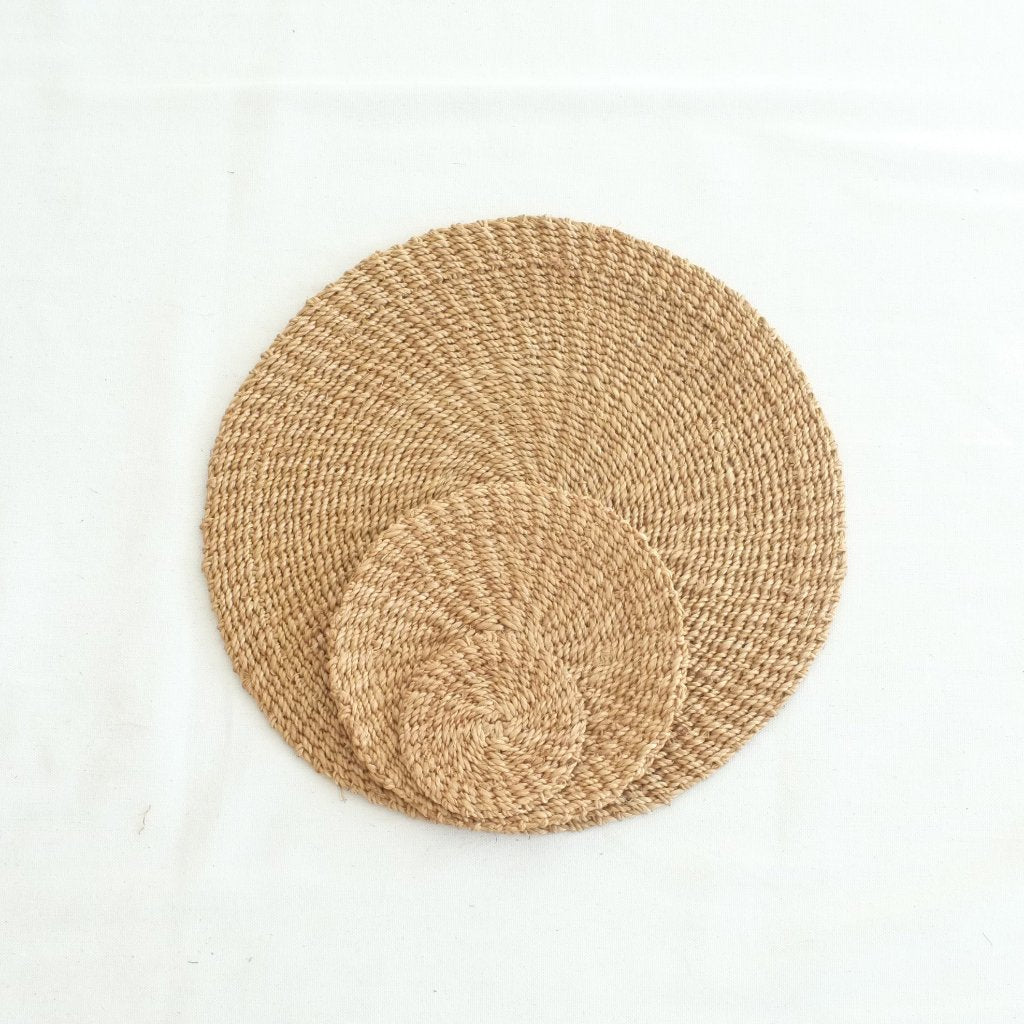 Abaca Round Placemat (Set of 4) - Camel