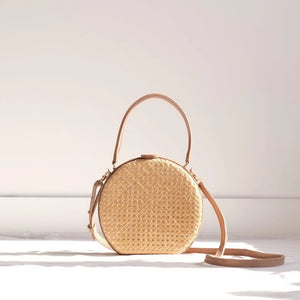 Teresita Mini Round Tote - Nude / Natural
