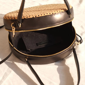 Teresa Round Tote - Black / Natural