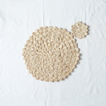 Raffia Scalloped Placemat and Coaster Set - Natural