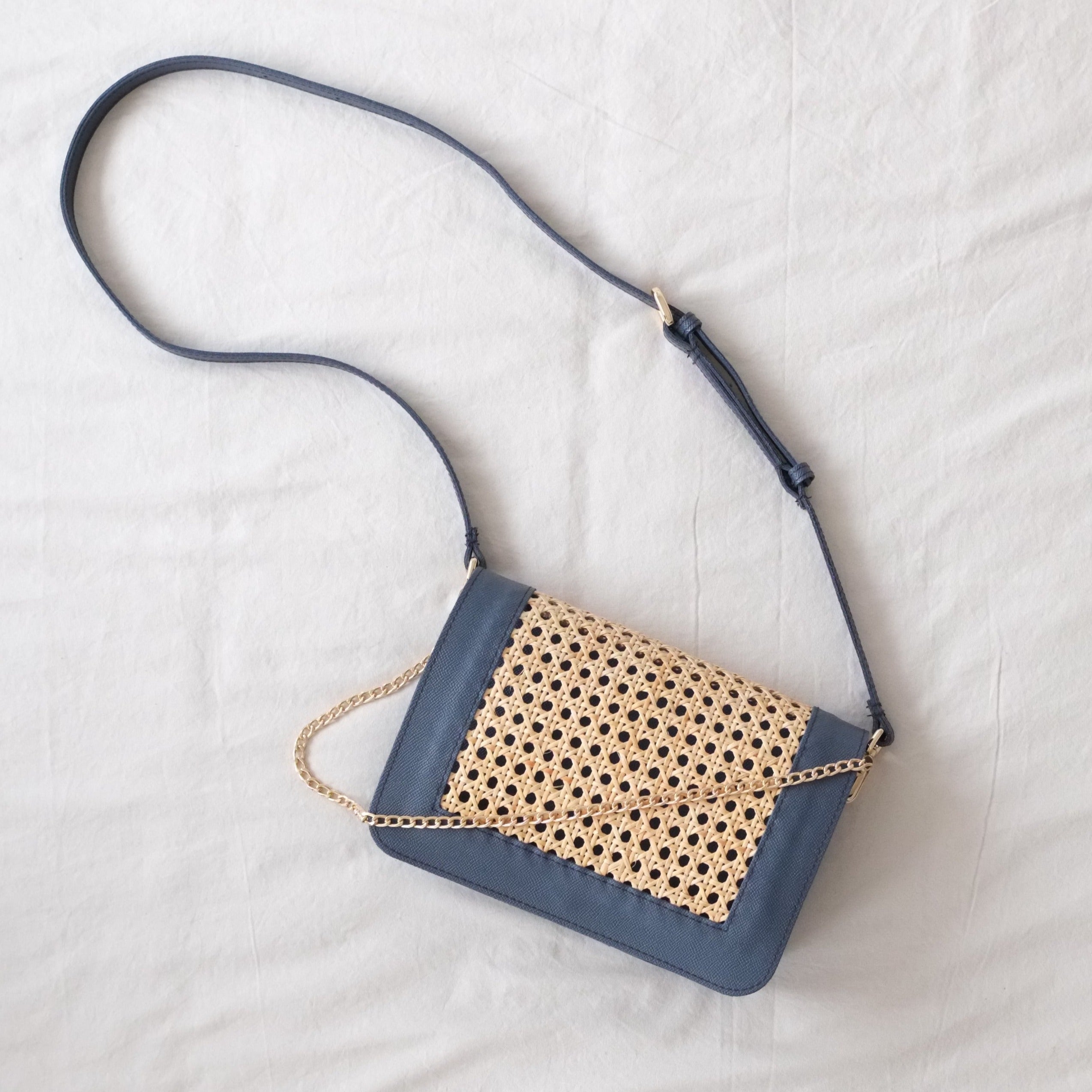 Small leather bag in NAVY BLUE. Crossbody or shoulder bag in GENUINE l –  Handmade suede bags by Good Times Barcelona